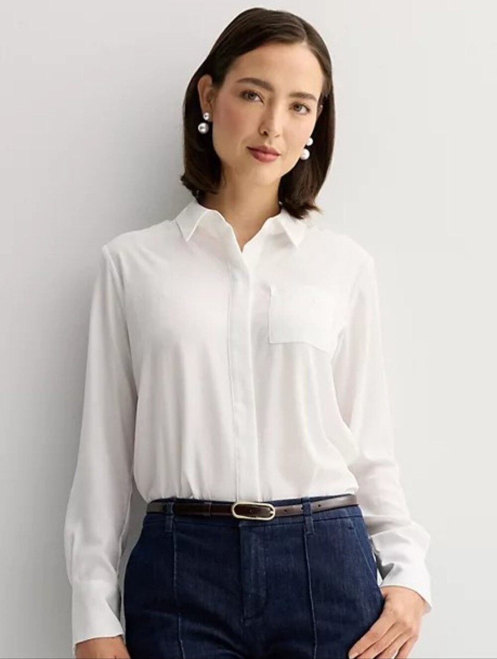 Classic White Button-Down Shirt